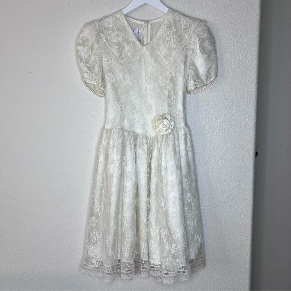 Jessica McClintock Gunne Sax 80’s Lace Dress Girls size 12